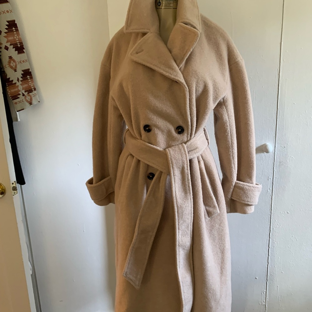 Jessica Simpson Classic Wool Tan Trench Coat